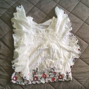 White floral blouse
